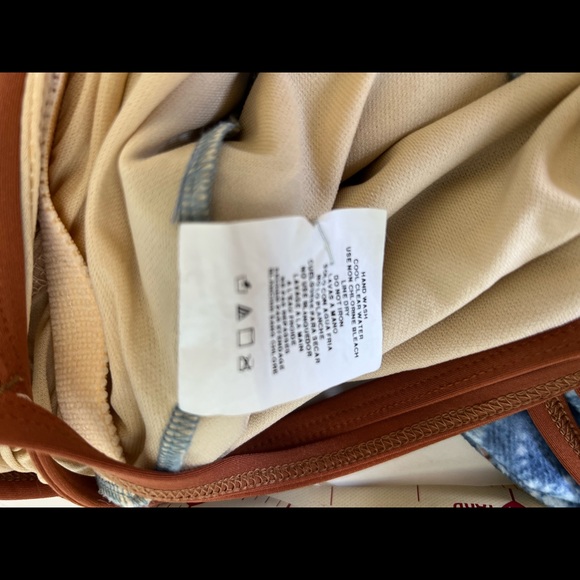 Vintage y2k cyber grunge blue tie dye bleached strappy tank top camisole cami - Picture 6 of 7